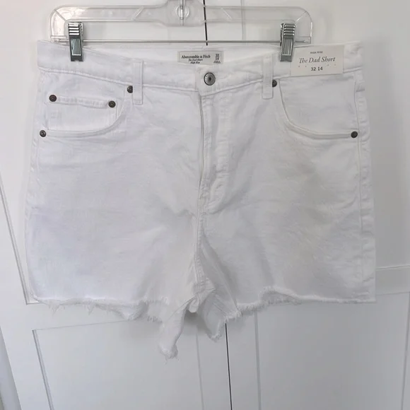 ABERCROMBIE and FITCH Jeans $70 Women The Dad Short Frayed Hem Plus Size 14 NWT - Picture 6 of 8